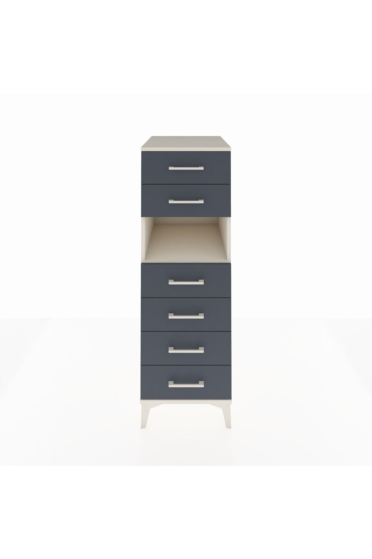 Kronos Dolap Tek Raflı 6 Çekmeceli 44x59x134 Aytaşı-Antrasit