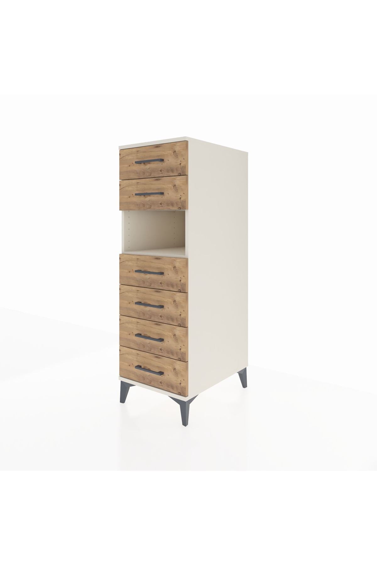 Kronos Dolap Tek Raflı 6 Çekmeceli 44x59x134 Aytaşı-Çam