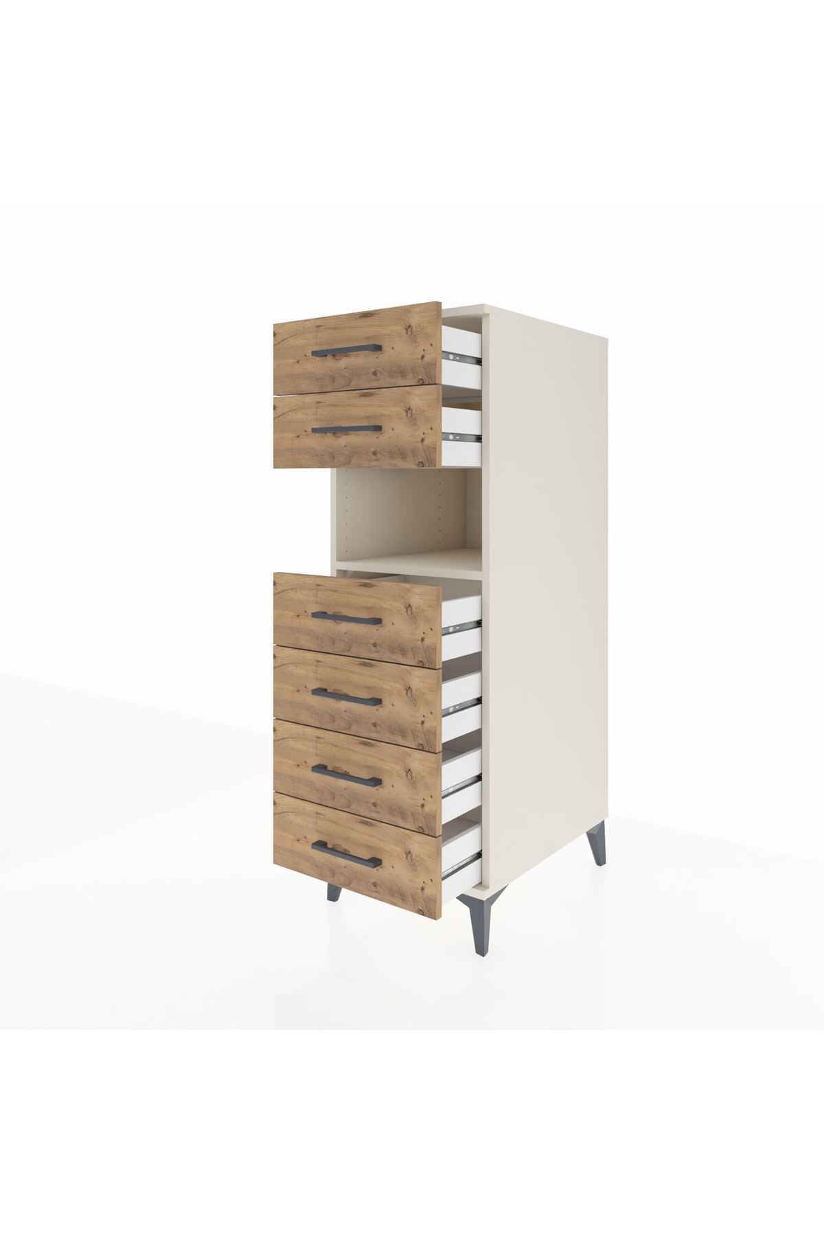 Kronos Dolap Tek Raflı 6 Çekmeceli 44x59x134 Aytaşı-Çam