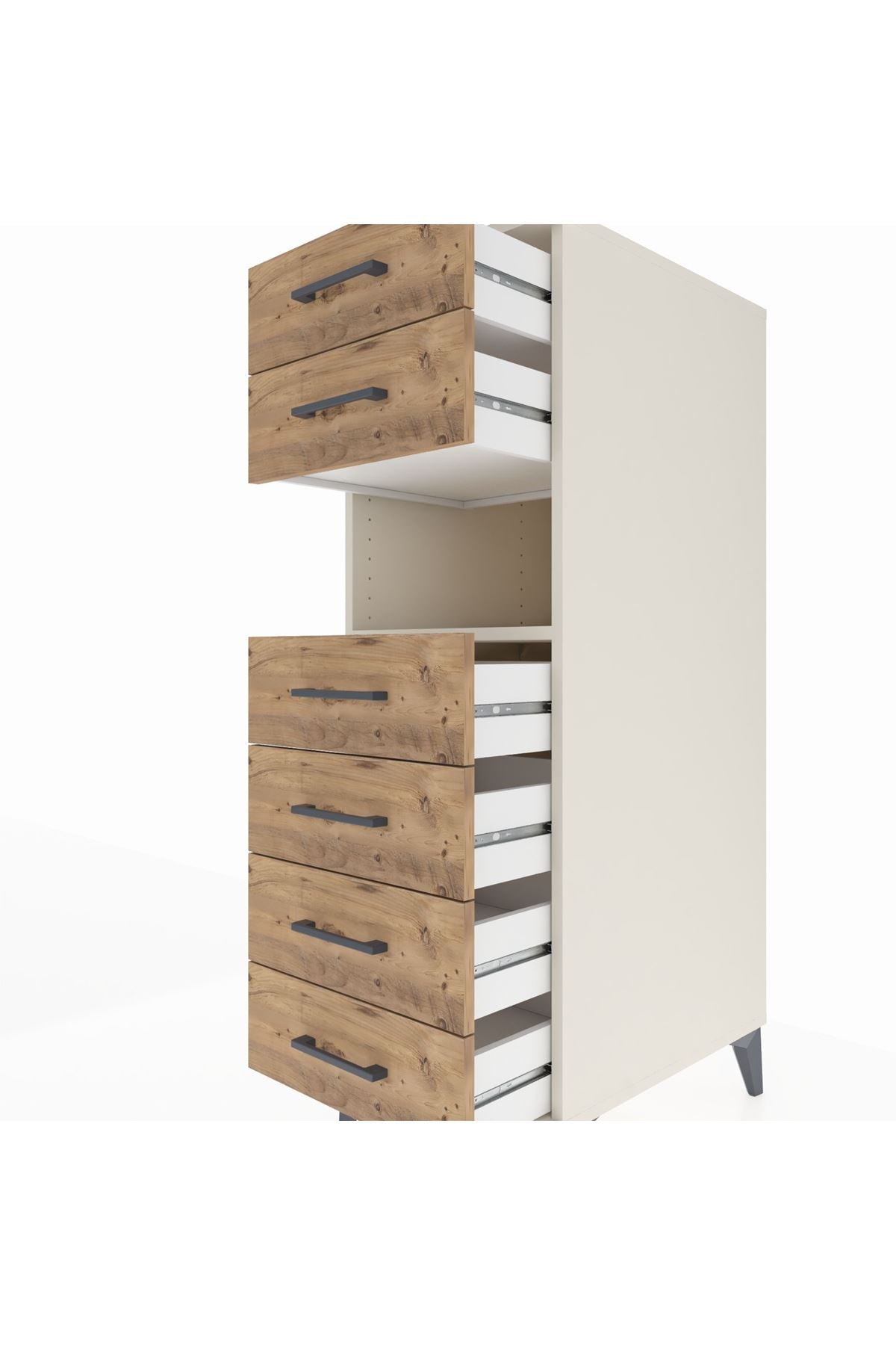 Kronos Dolap Tek Raflı 6 Çekmeceli 44x59x134 Aytaşı-Çam