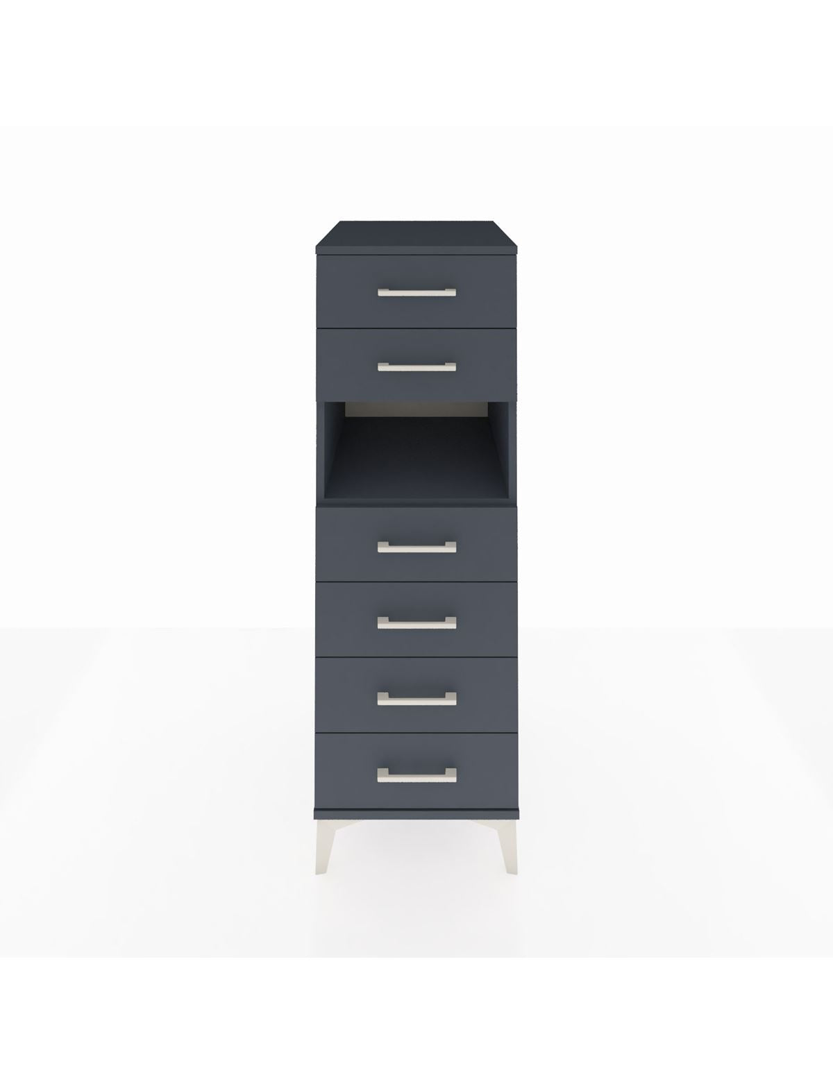 Kronos Dolap Tek Raflı 6 Çekmeceli 44x59x134 Antrasit-Antrasit