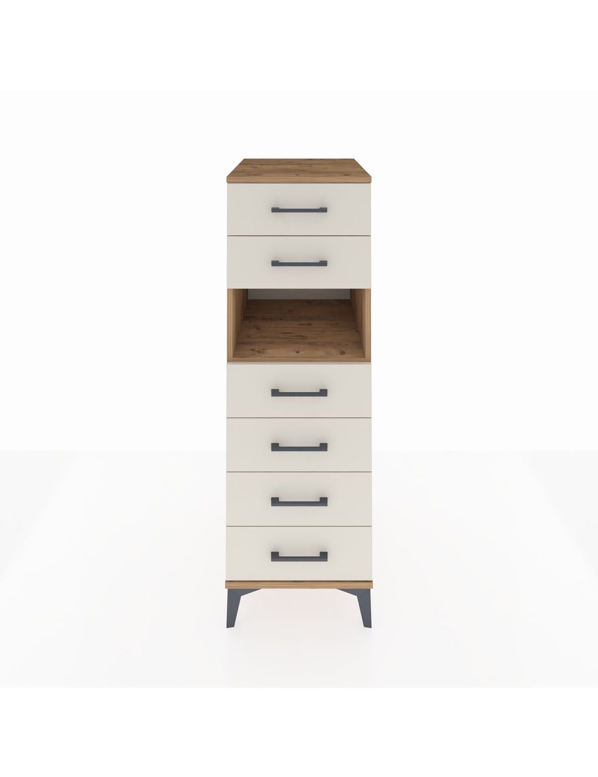 Kronos Dolap Tek Raflı 6 Çekmeceli 44x59x134 Çam-Aytaşı