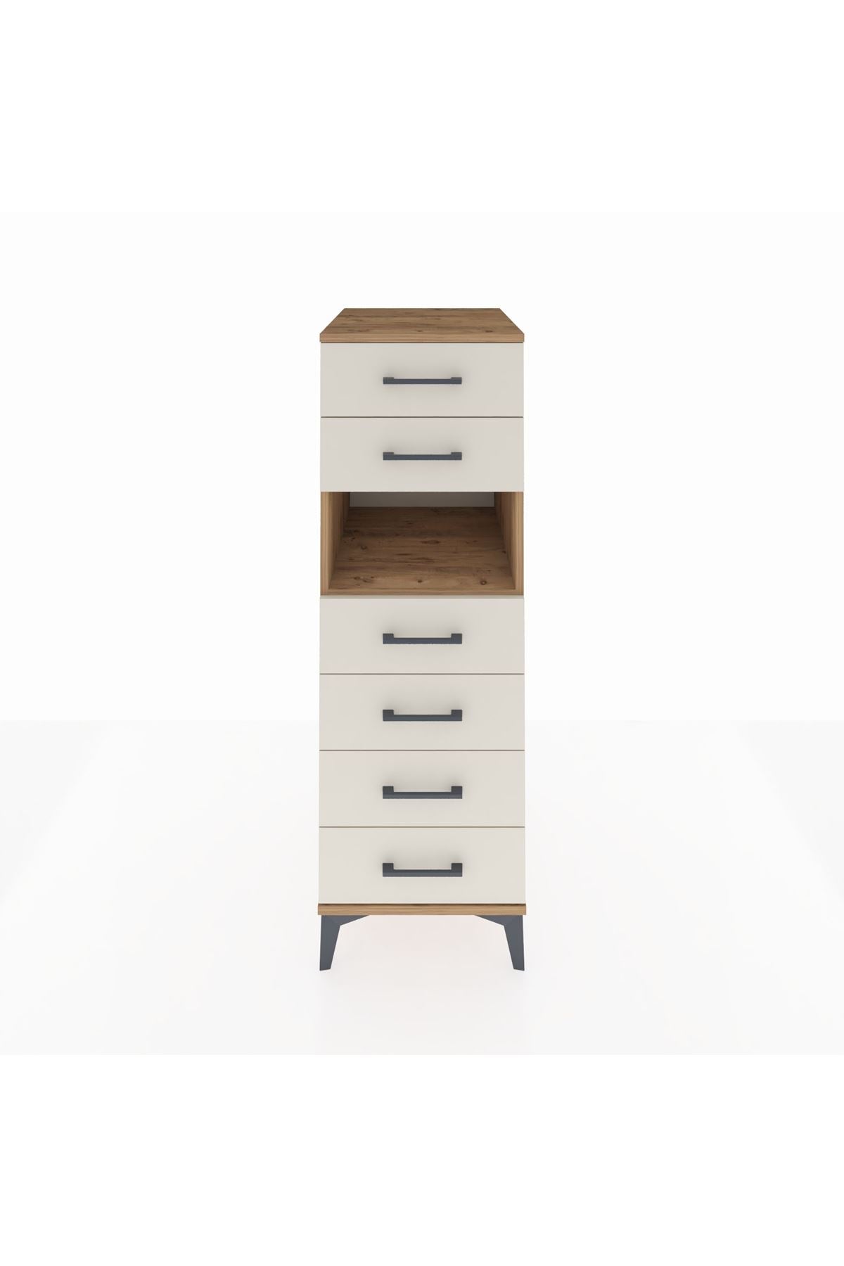 Kronos Dolap Tek Raflı 6 Çekmeceli 44x59x134 Çam-Aytaşı