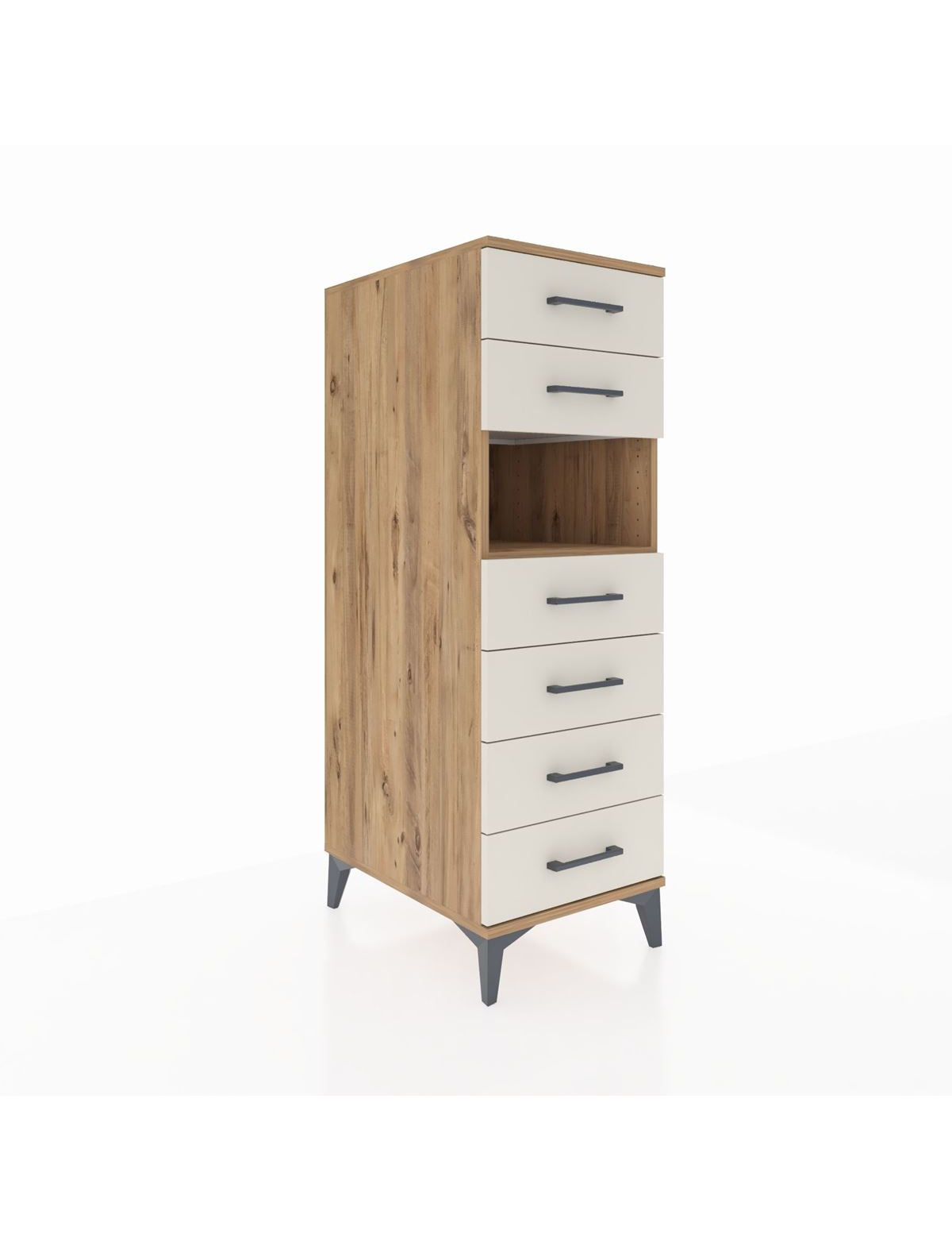 Kronos Dolap Tek Raflı 6 Çekmeceli 44x59x134 Çam-Aytaşı