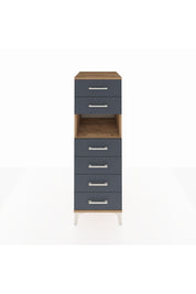 Kronos Dolap Tek Raflı 6 Çekmeceli 44x59x134 Çam-Antrasit