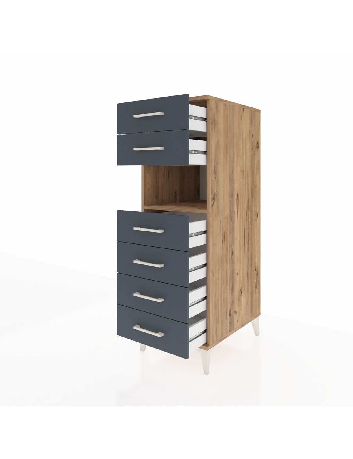 Kronos Dolap Tek Raflı 6 Çekmeceli 44x59x134 - S82M130V8C