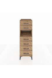 Kronos Dolap Tek Raflı 6 Çekmeceli 44x59x134 Çam-Çam