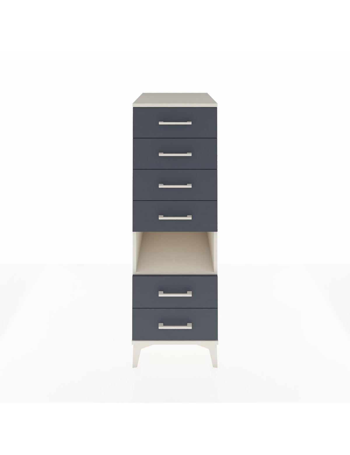 Kronos Dolap Tek Raflı 6 Çekmeceli 44x59x134 Aytaşı-Antrasit