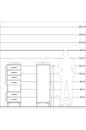 Kronos Dolap Tek Raflı 6 Çekmeceli 44x59x134 Aytaşı-Çam