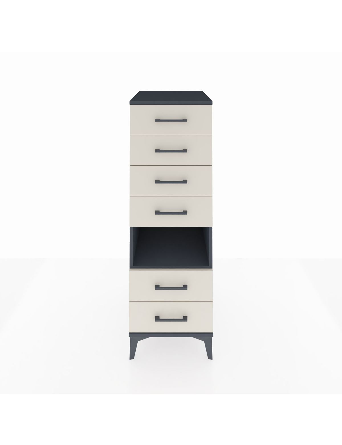 Kronos Dolap Tek Raflı 6 Çekmeceli 44x59x134 Antrasit-Aytaşı