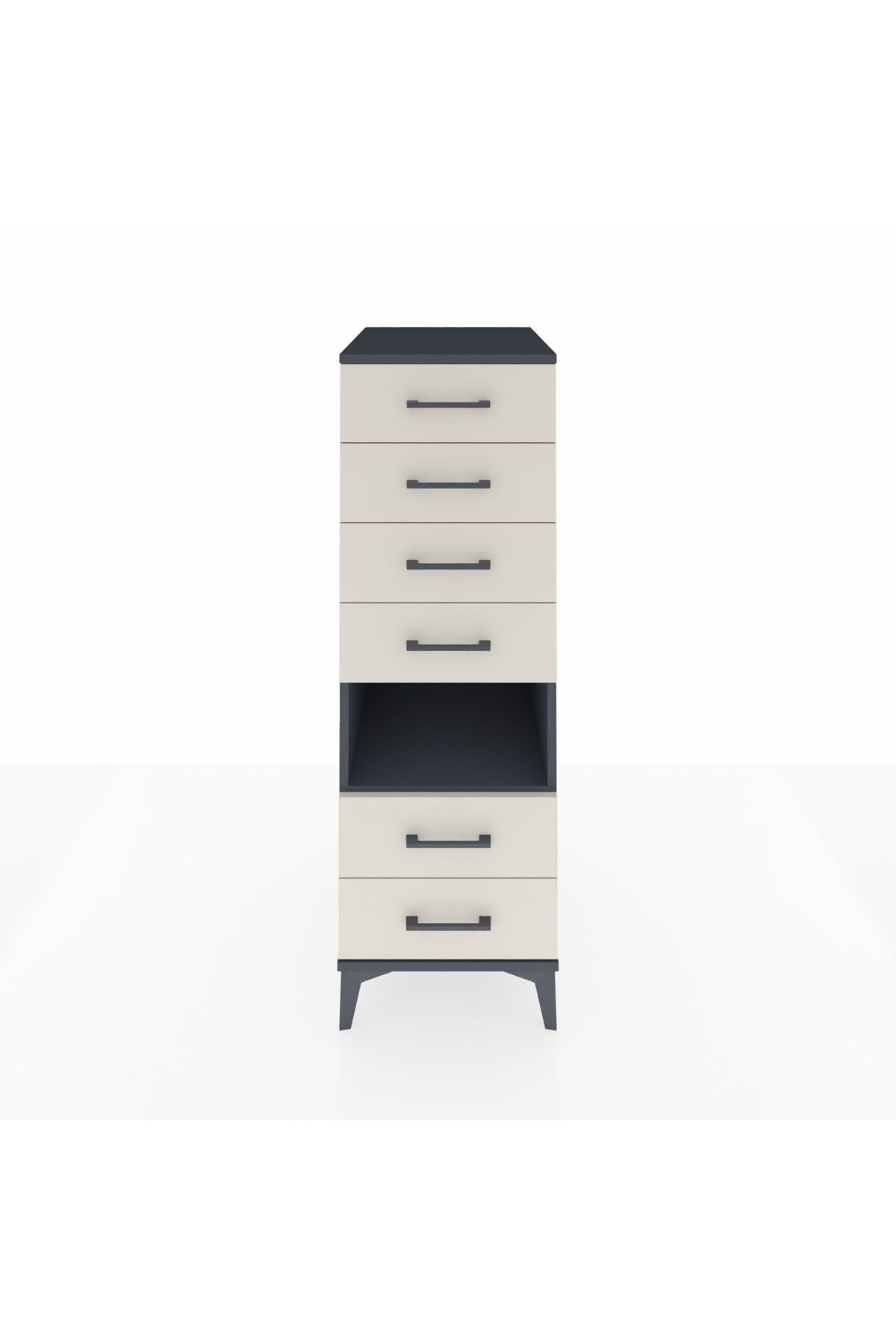 Kronos Dolap Tek Raflı 6 Çekmeceli 44x59x134 Antrasit-Aytaşı