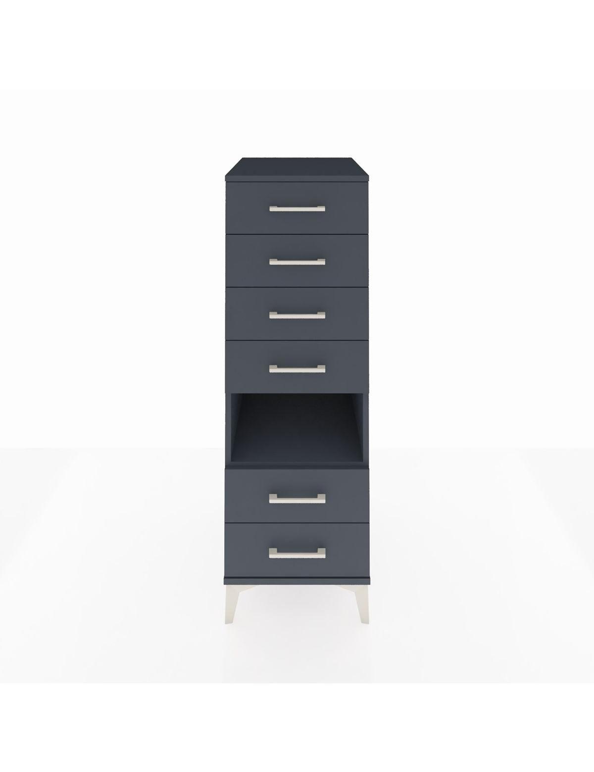 Kronos Dolap Tek Raflı 6 Çekmeceli 44x59x134 Antrasit-Antrasit