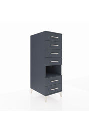 Kronos Dolap Tek Raflı 6 Çekmeceli 44x59x134 Antrasit-Antrasit