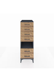 Kronos Dolap Tek Raflı 6 Çekmeceli 44x59x134 Antrasit-Çam