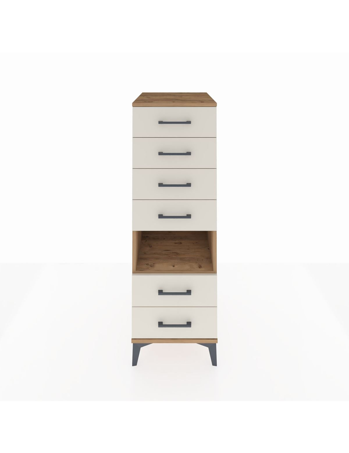 Kronos Dolap Tek Raflı 6 Çekmeceli 44x59x134 Çam-Aytaşı