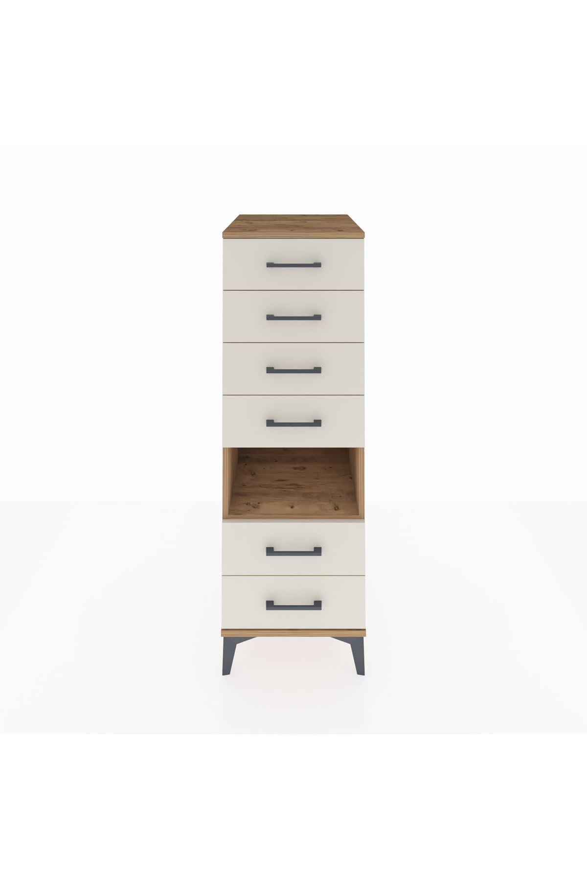 Kronos Dolap Tek Raflı 6 Çekmeceli 44x59x134 Çam-Aytaşı