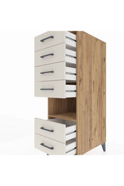 Kronos Dolap Tek Raflı 6 Çekmeceli 44x59x134 Çam-Aytaşı