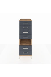 Kronos Dolap Tek Raflı 6 Çekmeceli 44x59x134 Çam-Antrasit