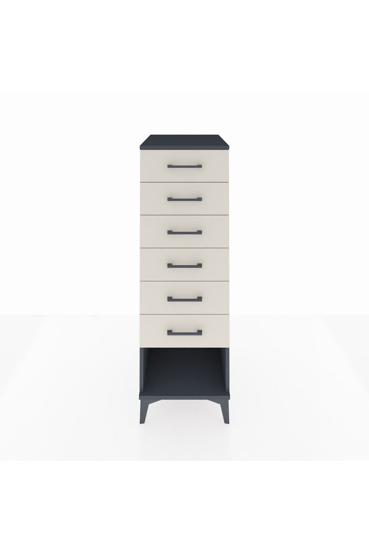 Kronos Dolap 6 Çekmeceli 44x59x134 Antrasit-Aytaşı