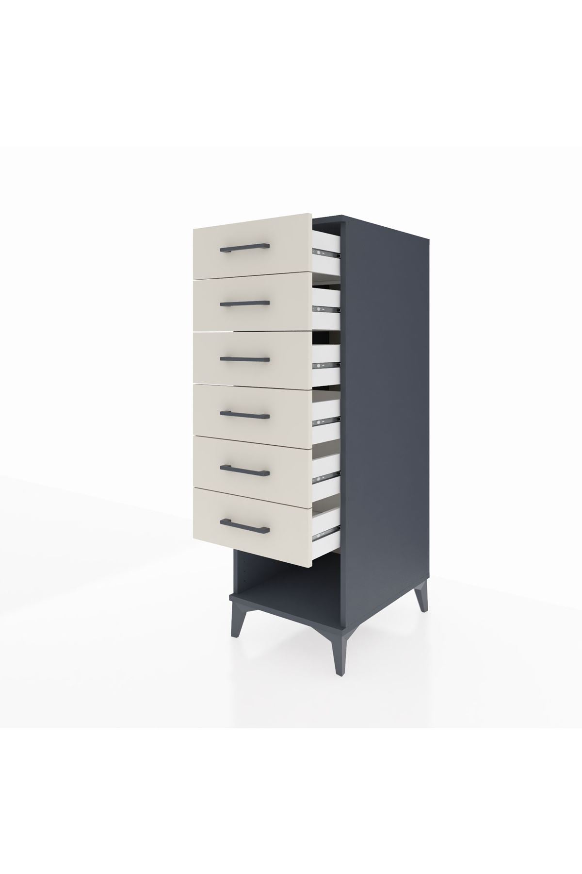 Kronos Dolap 6 Çekmeceli 44x59x134 Antrasit-Aytaşı