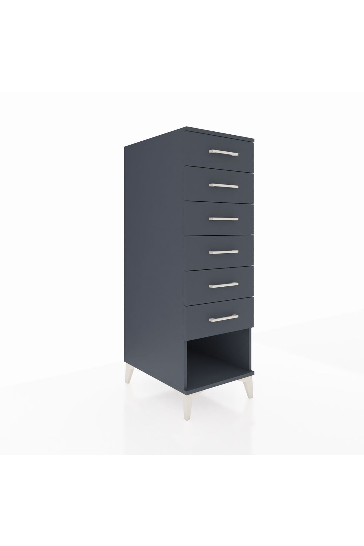 Kronos Dolap 6 Çekmeceli 44x59x134 Antrasit-Antrasit