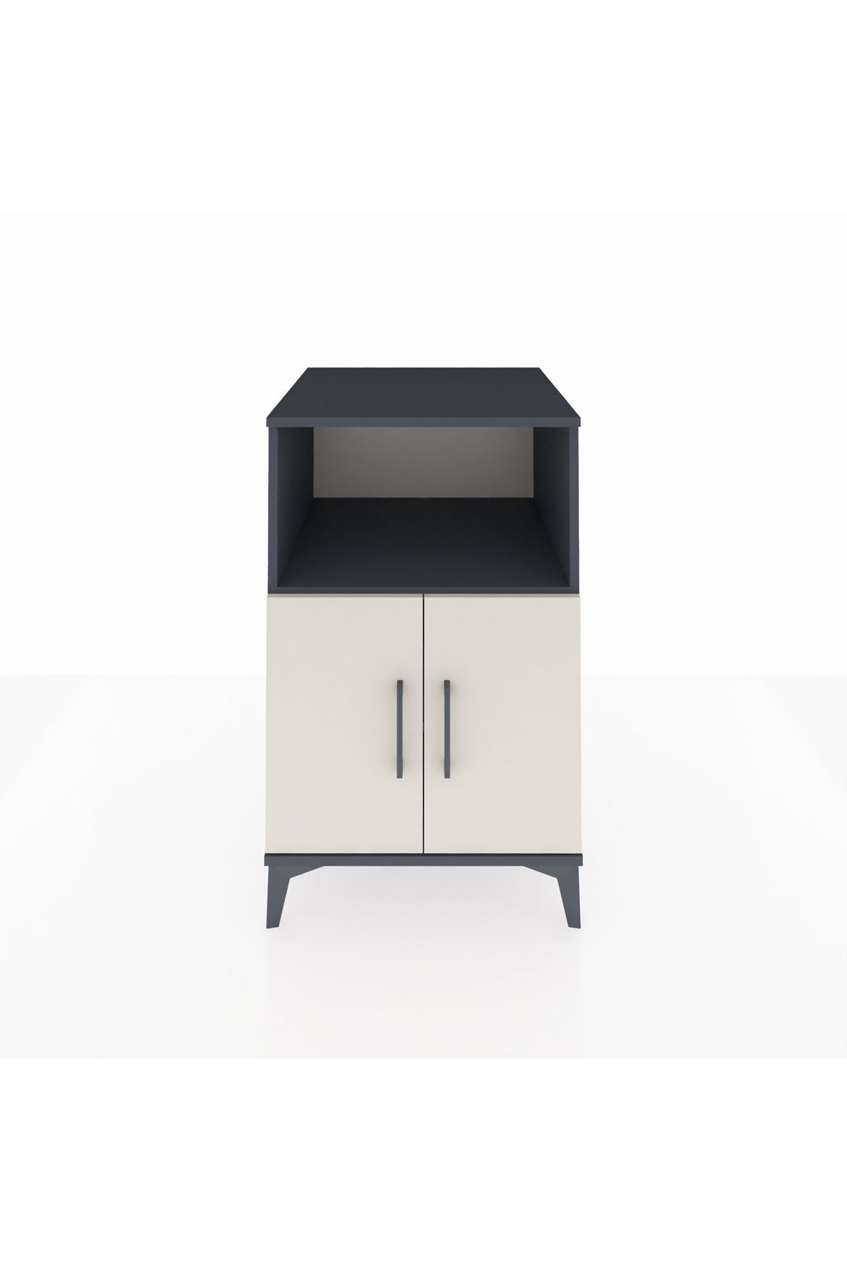 Kronos Komodin 2 Raflı 2 Kapaklı 60x59x96 Antrasit-Aytaşı