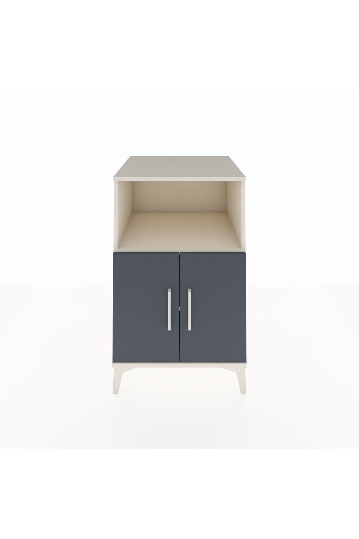 Kronos Komodin 2 Raflı 2 Kapaklı 60x59x96 Aytaşı-Antrasit