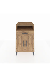 Kronos Komodin 2 Raflı Tek Çekmeceli 2 Kapaklı 60x59x96 Çam-Çam