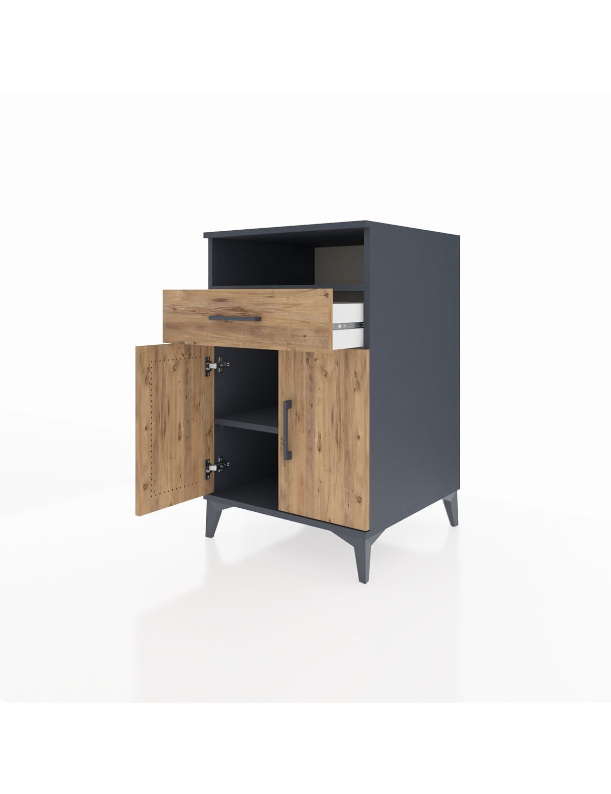 Kronos Komodin 2 Raflı Tek Çekmeceli 2 Kapaklı 60x59x96 - S80M035V6C