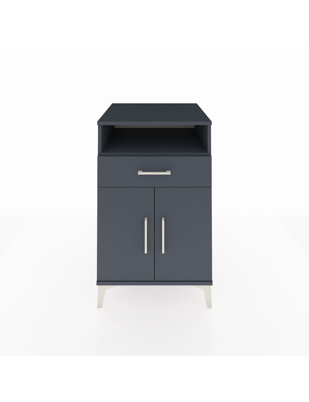 Kronos Komodin 2 Raflı Tek Çekmeceli 2 Kapaklı 60x59x96 Antrasit-Antrasit