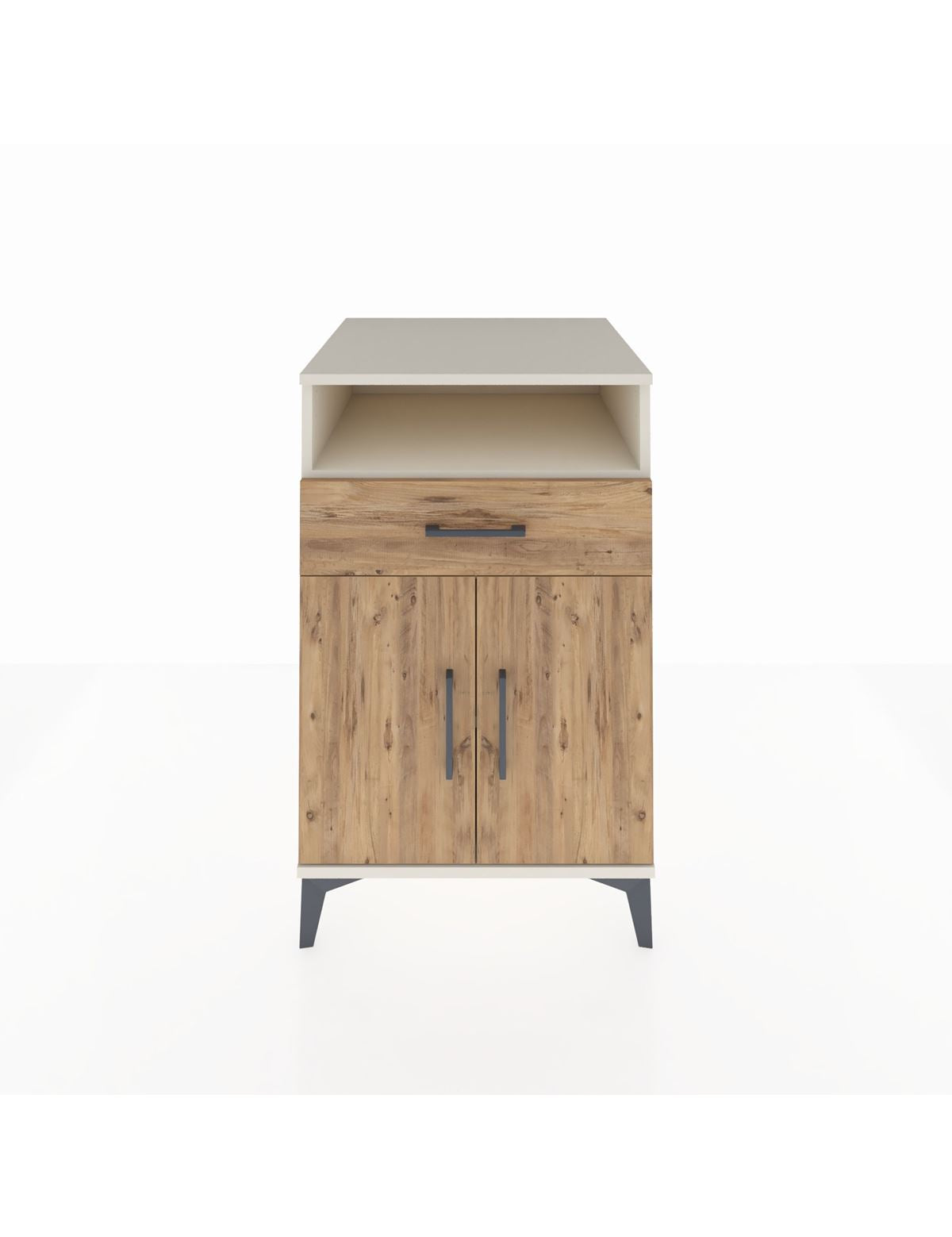 Kronos Komodin 2 Raflı Tek Çekmeceli 2 Kapaklı 60x59x96 Aytaşı-Çam