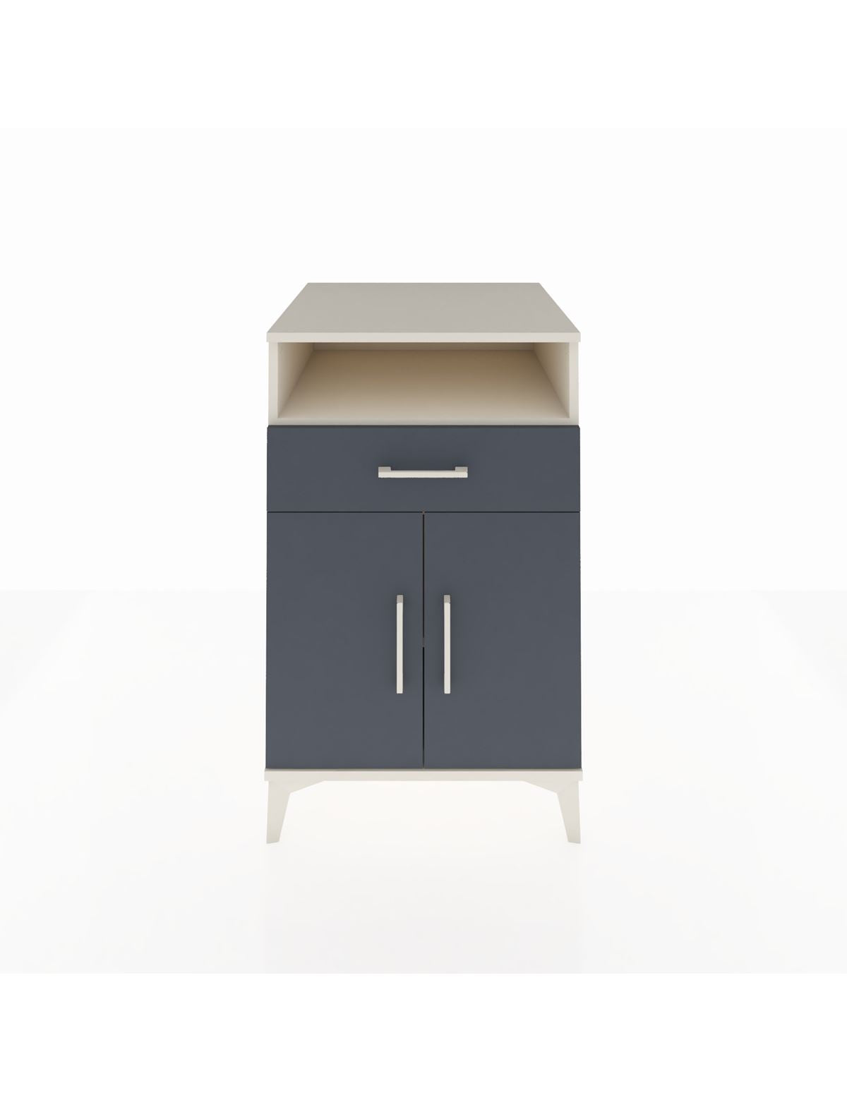 Kronos Komodin 2 Raflı Tek Çekmeceli 2 Kapaklı 60x59x96 Aytaşı-Antrasit