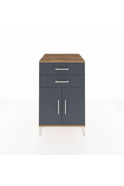 Kronos Komodin Tek Raflı 2 Çekmeceli 2 Kapaklı 60x59x96 Çam-Antrasit