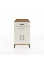 Kronos Komodin Tek Raflı 2 Çekmeceli 2 Kapaklı 60x59x96 Çam-Aytaşı