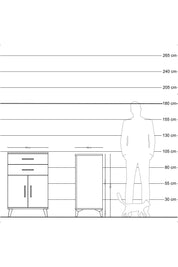 Kronos Komodin Tek Raflı 2 Çekmeceli 2 Kapaklı 60x59x96 Çam-Aytaşı