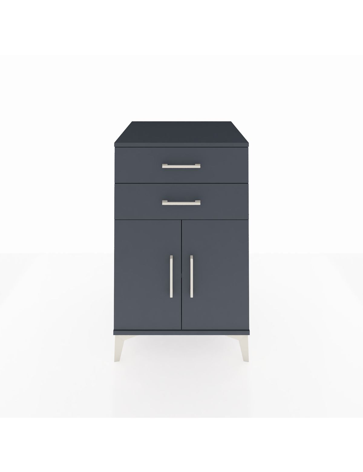 Kronos Komodin Tek Raflı 2 Çekmeceli 2 Kapaklı 60x59x96 Antrasit-Antrasit