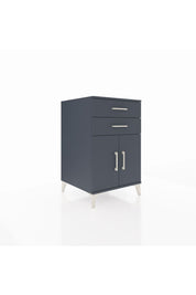 Kronos Komodin Tek Raflı 2 Çekmeceli 2 Kapaklı 60x59x96 Antrasit-Antrasit