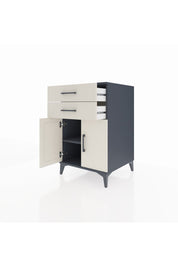 Kronos Komodin Tek Raflı 2 Çekmeceli 2 Kapaklı 60x59x96 Antrasit-Aytaşı