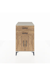 Kronos Komodin Tek Raflı 2 Çekmeceli 2 Kapaklı 60x59x96 Aytaşı-Çam