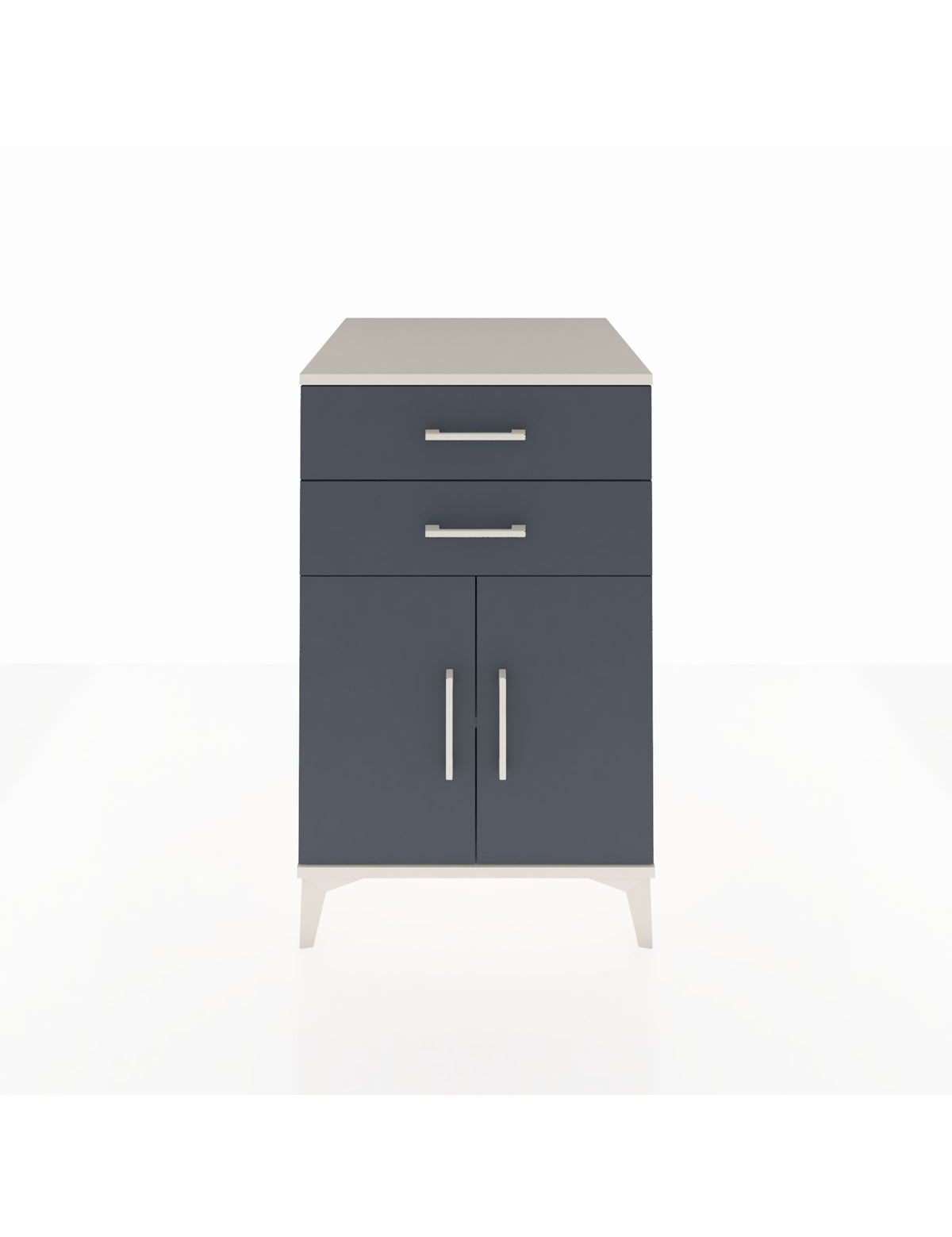 Kronos Komodin Tek Raflı 2 Çekmeceli 2 Kapaklı 60x59x96 Aytaşı-Antrasit