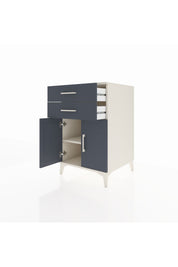 Kronos Komodin Tek Raflı 2 Çekmeceli 2 Kapaklı 60x59x96 Aytaşı-Antrasit