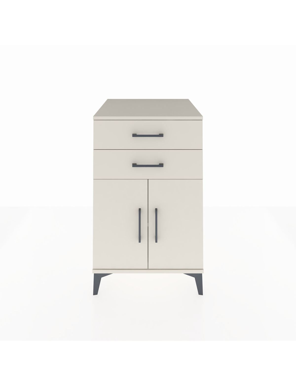 Kronos Komodin Tek Raflı 2 Çekmeceli 2 Kapaklı 60x59x96 Aytaşı-Aytaşı