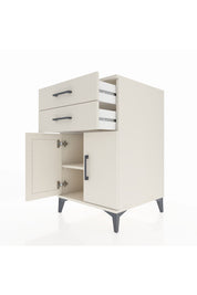 Kronos Komodin Tek Raflı 2 Çekmeceli 2 Kapaklı 60x59x96 Aytaşı-Aytaşı