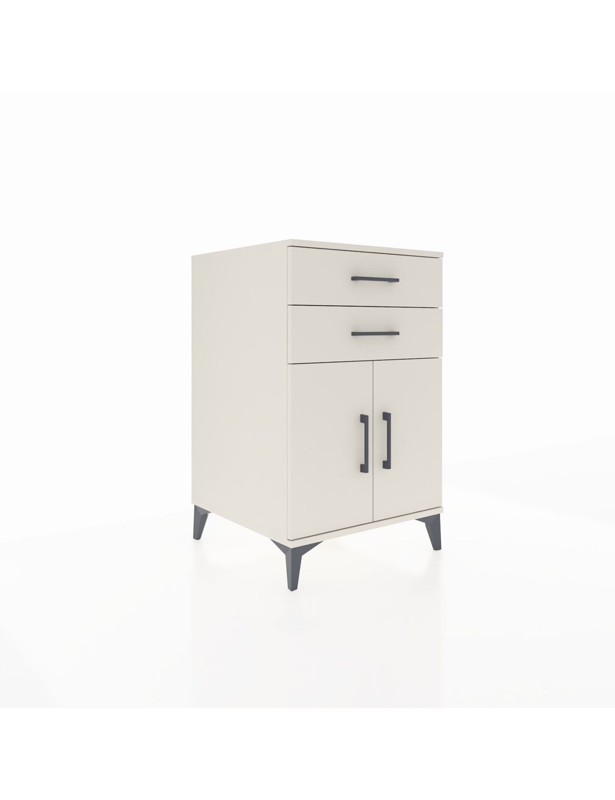 Kronos Komodin Tek Raflı 2 Çekmeceli 2 Kapaklı 60x59x96 Aytaşı-Aytaşı