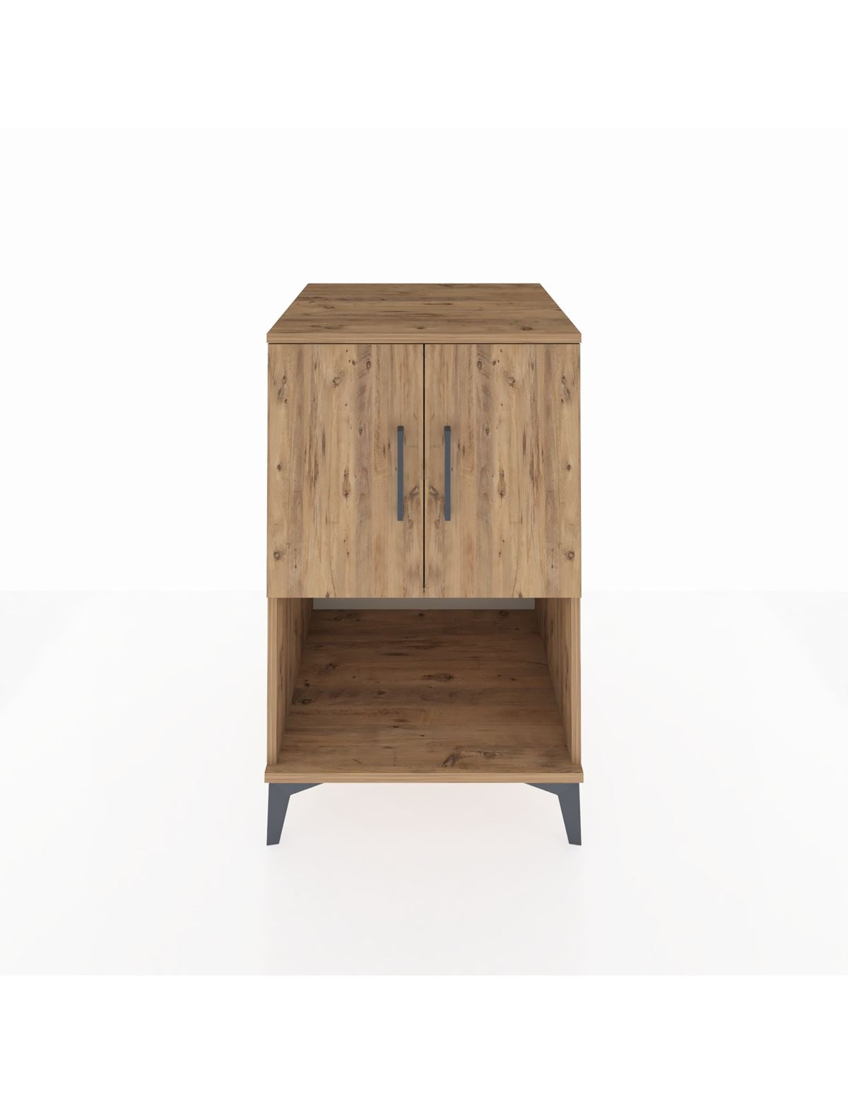 Kronos Komodin 2 Raflı 2 Kapaklı 60x59x96 Çam-Çam