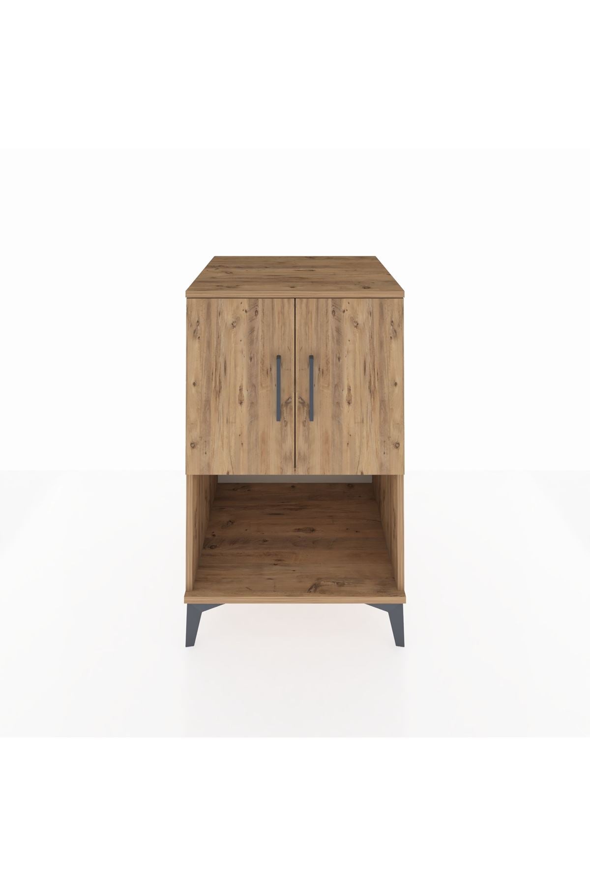 Kronos Komodin 2 Raflı 2 Kapaklı 60x59x96 Çam-Çam