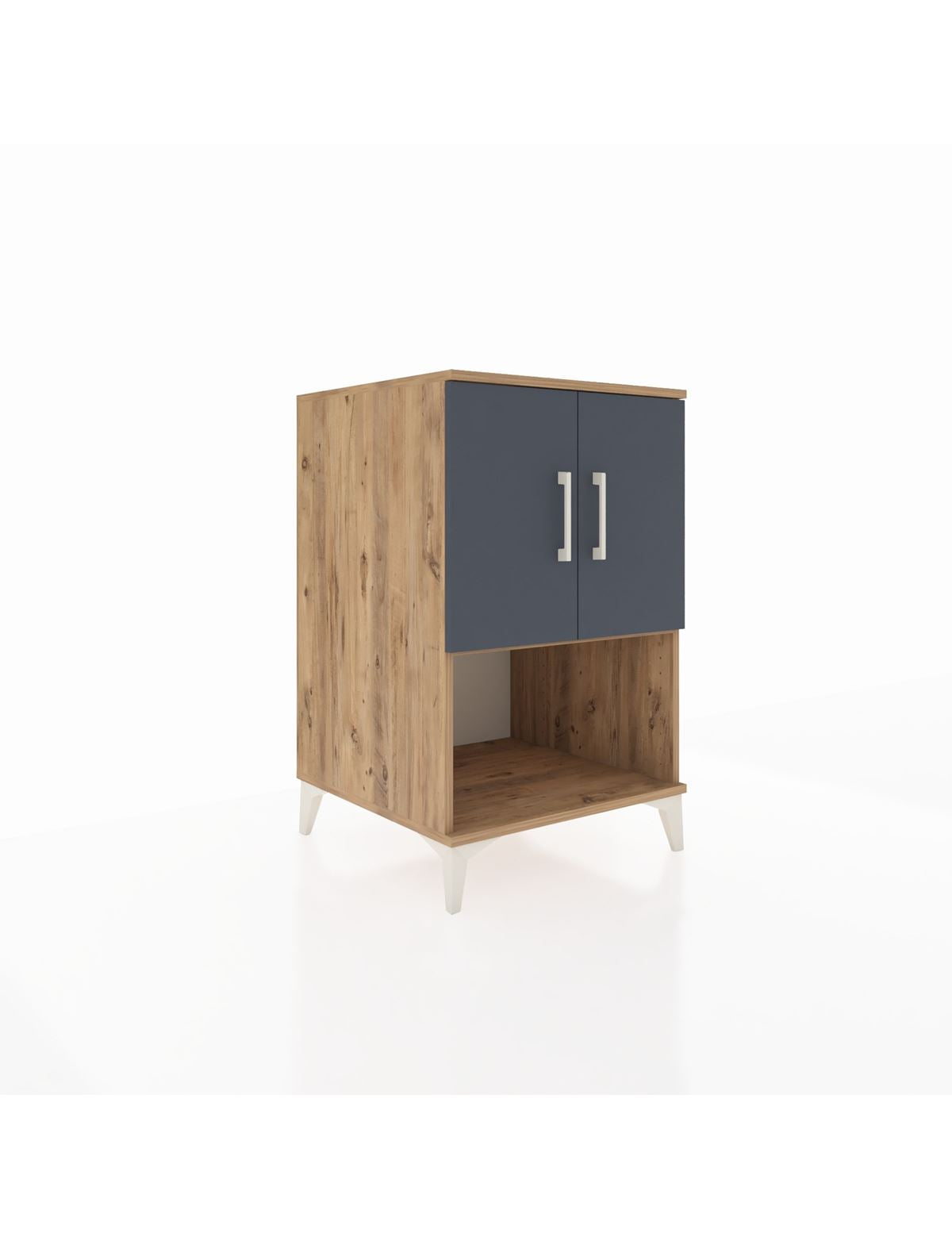 Kronos Komodin 2 Raflı 2 Kapaklı 60x59x96 Çam-Antrasit