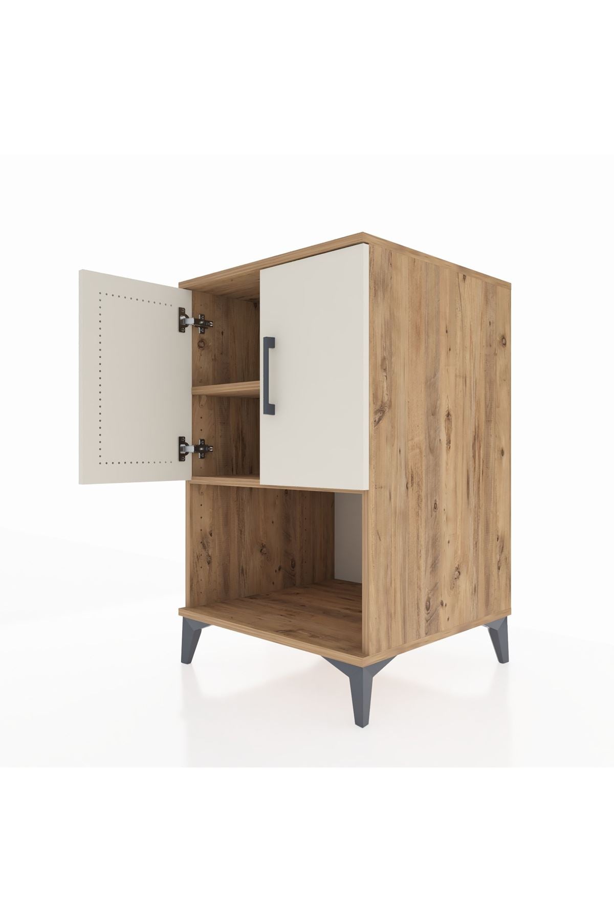 Kronos Komodin 2 Raflı 2 Kapaklı 60x59x96 Çam-Aytaşı