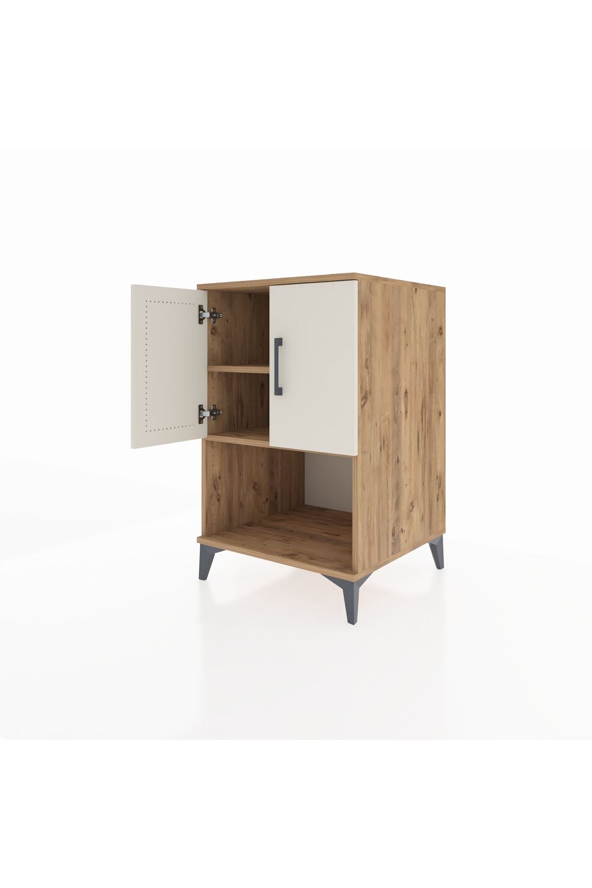 Kronos Komodin 2 Raflı 2 Kapaklı 60x59x96 Çam-Aytaşı