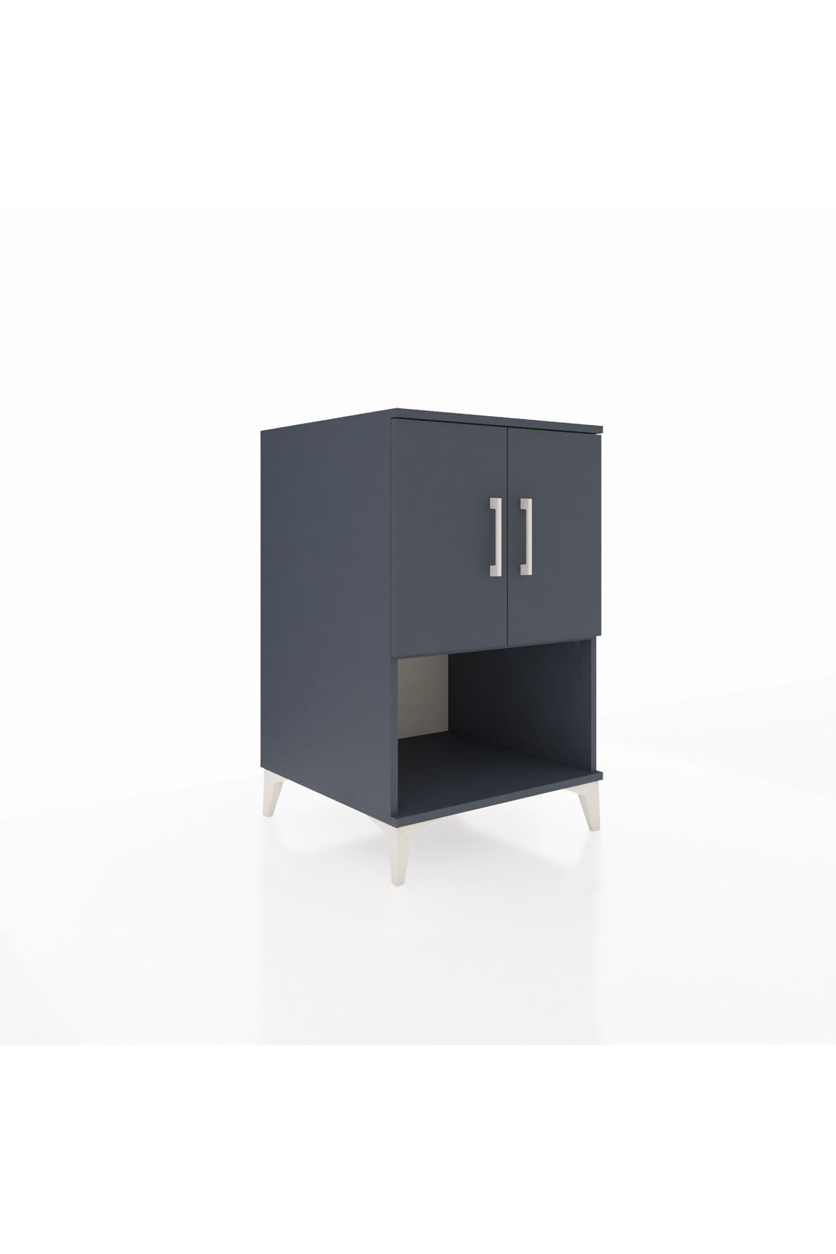 Kronos Komodin 2 Raflı 2 Kapaklı 60x59x96 Antrasit-Antrasit